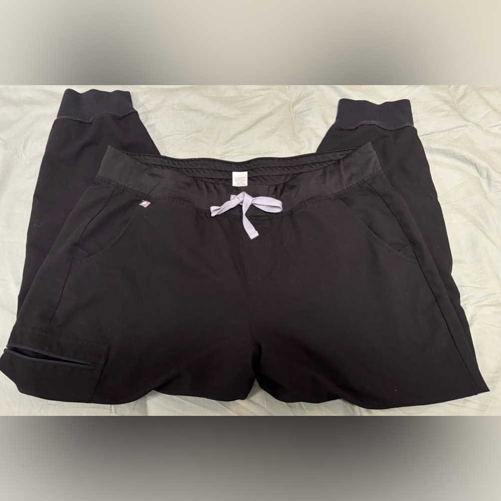 Figs High Waisted Black Zamora Joggers • XLP
